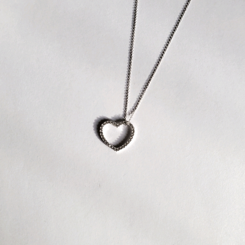 Crislu CZ Heart Pendant Necklace